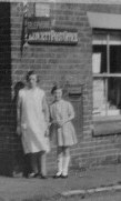 Leycett Post Office in the Late 1920's. Agnes Cowell on the Right.